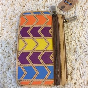 NWT Fossil Flap Leather Wallet
